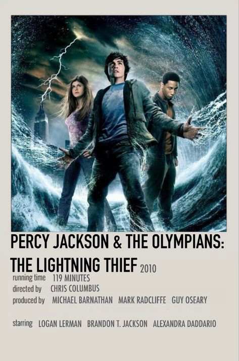 Percy Jackson Lightning Thief, Percy Jackson Movie, Chris Columbus, Lightning Thief, The Olympians, The Lightning Thief, Polaroid Poster, Film Posters Vintage, Logan Lerman