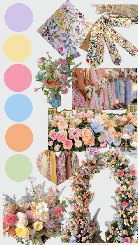 Wedding Color Scheme, Wedding Color, Color Scheme, Pastel, Collage, Flowers, Clothes, Color