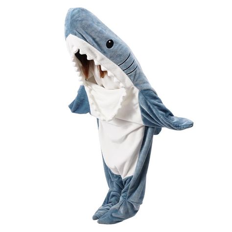 PRICES MAY VARY. Realistic design: This wearable shark blanket compared to a regular tail blanket. You can put your head and arms in so that you can feel the warmth of the blanket all over your body, and you can also put your hands outside to get freed. Compared to regular wearable blankets, shark blankets can wrap legs and feet. Unique shark shapes, realistic prints, and classic colors will help you get into character every time you wear it. Premium material: Our shark blankets, made of the sof Shark Sleeping Bag, Shark Onesie, Shark Blanket, Shark Pajamas, Shark Costume, Shark Costumes, Animal Pajamas, Warm Pajamas, Onesie Pajamas