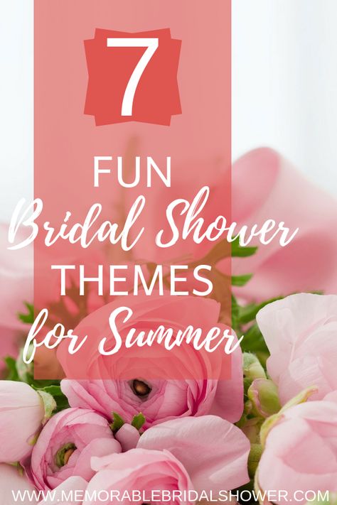 Check out this 7 fun bridal shower themes that are perfect for summer. #bridalshower #bachelorette Bridal Shower Ideas Themed Summer, Wedding Shower Themes Ideas Summer, Bridal Shower Themes Summer 2024, Summer Bridal Shower Ideas Decorations, Summertime Bridal Shower Ideas, Summer Theme Bridal Shower Ideas, July Bridal Shower Themes, Summer Themed Bridal Shower Ideas, Bridal Shower Color Theme