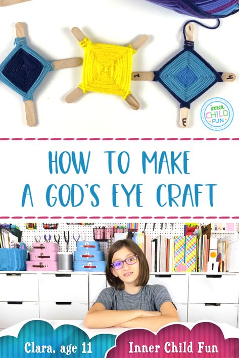 Learn how to make a God's eye craft with 2 sticks. Clara, age 11, shares step by step instructions with this handy video tutorial. Eye Printable, God Eye, God's Eye Craft, Eyes Craft, God's Eye, Handmade Gifts For Friends, Youth Camp, Gods Eye, Paper Weaving