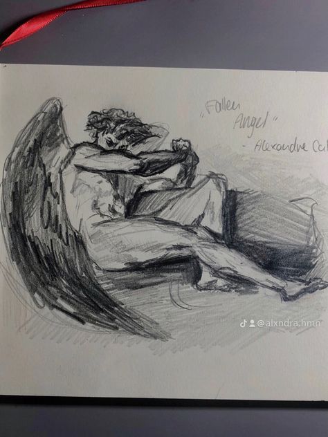 Fallen Angel Eye Drawing, Fallen Angel Sketch Pencil Drawings, Fallen Angel Art Draw, Fallen Angles Drawing, Fallen Angel Drawing Reference, The Fallen Angel Sketch, Fallen Angel Wings Drawing, Fallen Angel Reference, Lucifer Drawing Fallen Angels