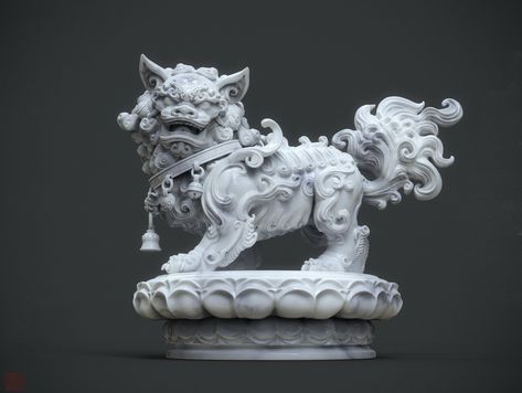 Zhelong xu lion8 ex Chinese Lion Statue, Japanese Sculpture, Zeus Statue, Japanese Statue, Chinese Dog, Chinese Lion, Foo Dog Statue, Guardian Lion, Lion Statue