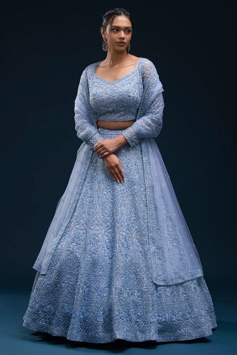 Light Blue Lehenga, Silk Bridal Lehenga, Engagement Gown, Bridal Lehenga Online, Reception Lehenga, Blue Lehenga, Lehenga Online, Net Lehenga, Choli Designs