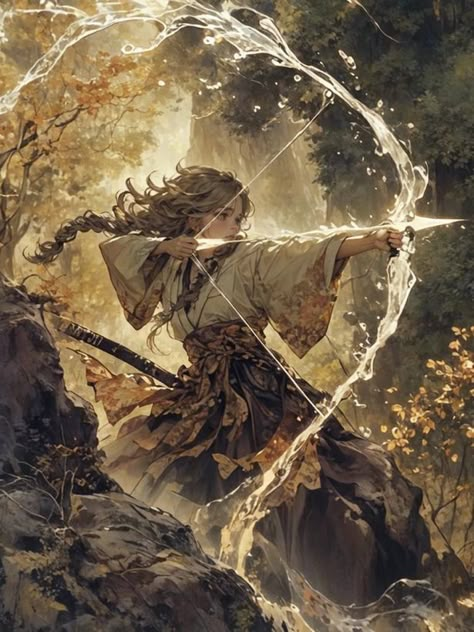 الفن الرقمي, Bow And Arrow, Arte Sketchbook, Arte Fantasy, Fantasy Concept Art, Fantasy Aesthetic, High Fantasy, 판타지 아트, Dreamy Art