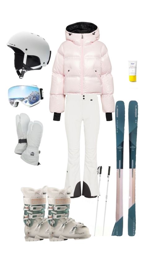 Colorado Aesthetic Outfits, Pink Ski Outfit, Cute Skiing Outfit, Winter Ski Fashion, Ski Fits, Ski Fit, Ski Trip Outfit, Xmas Costumes, Fit Aesthetic