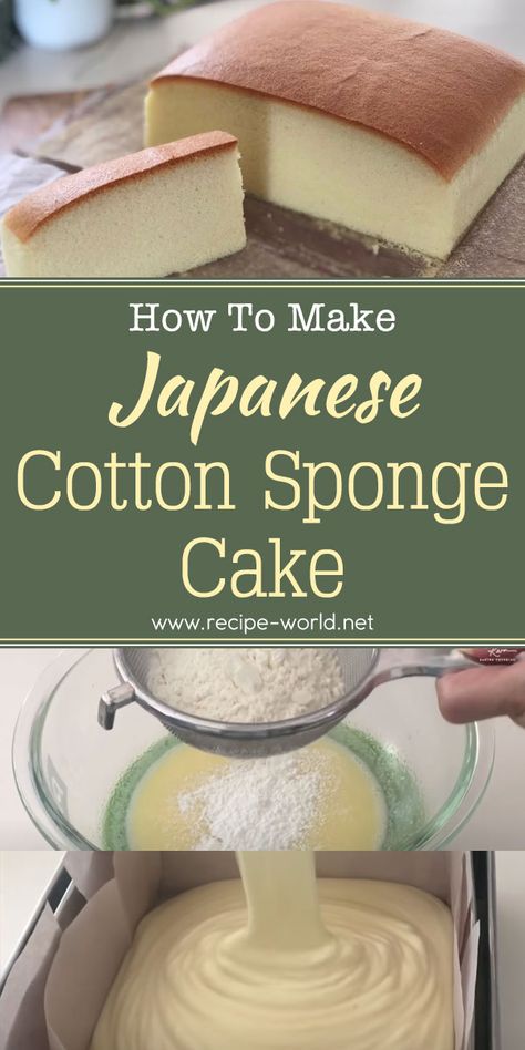 Japanese Jiggly Cake Recipe, Easy Japanese Cake Recipe, Japanese Cotton Cake Recipe, Japanese Sponge Cake Recipe Videos, Japanese Banana Cake, Kasutera Cake Recipe, Cake Recipes Japanese, Asian Baking Desserts, Soft Fluffy Cake Recipe