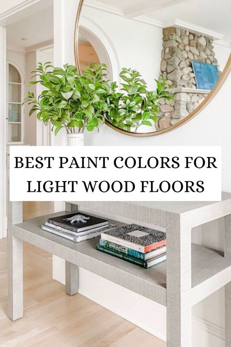 My favorite wall paint colors that go the best with light wood floors. Color Palette For Light Wood Floors, Wall Color For Light Floors, Light Bamboo Flooring Living Rooms, Paint Colors For Light Hardwood Floors, Light Wood Floor Bathroom Ideas, Paint Colors With Light Oak Floors, Wall Color With White Oak Floors, Light Wood Floors Wall Color, Wall Colors For White Oak Floors