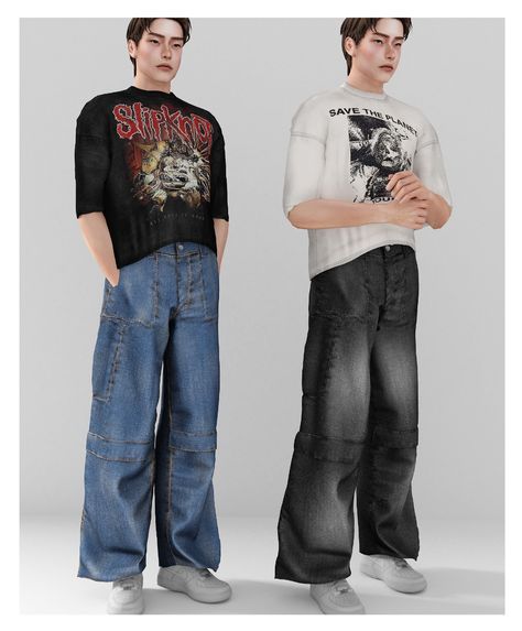 Sims 4 Mens Streetwear, Sims Y2k Cc Male, Sims 4 Cc Clothes Set Male, Sims 4 Cc Clothes Alpha Male, Men Sims Cc Clothes, Sims 4 Baggy Pants Male, Sims 4 Cc Guys Clothes, Sims 4 Cc Tshirt Men, Sims 4 Cc Punk Clothes Male