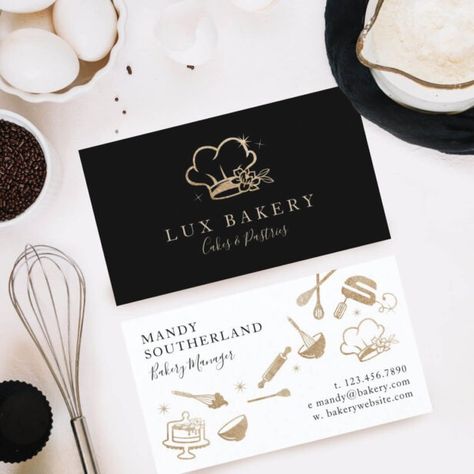 Bakery Visiting Card Design, Cake Business Plan, Luxury Bakery, Bakery Branding Design, Cake Business Cards, Catering Business Cards, Food Business Card, Book Illustration Layout, Bakery Business Cards