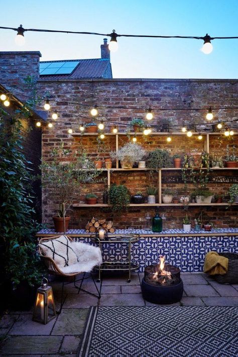 Outdoor Cinema, Festoon Lighting, Courtyard Garden, Back Garden, Small Garden, Garden Lighting, Small Backyard, Indoor Garden, Outdoor Area