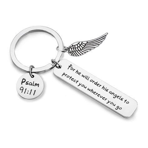 Bible Verse Keychain for He Will Order His Angels to Protect You Wherever You Go Religious Jewelry Christian Gift *** Click image for more details. (This is an affiliate link) Bible Verse Keychain, Gifts For Boyfriend Birthday, Psalm 91 11, Christian Accessories, Military Soldier, Deployment Gifts, Gifts For Hubby, Faith Gifts, Client Gifts