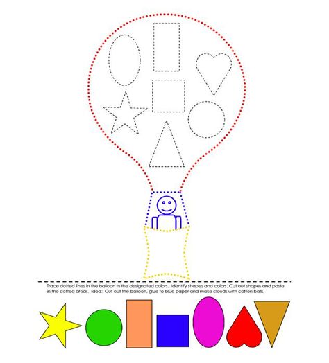 preschool worksheet featuring a hot air balloon and shape matching Balloon Crafts Preschool, Air Transportation Activities, Air Transportation Preschool, Kites Preschool, Transportation Preschool Activities, Transportation Theme Preschool, Weather Lessons, Shapes Lessons, Hot Air Balloon Craft