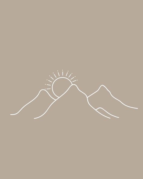 Sunrise Drawing Simple, 1996 Tattoo, Sunrise Drawing, Berg Tattoo, Sunrise Tattoo, Mountain Tattoo Simple, Sunrise Aesthetic, Minimal Drawings, Mountain Drawing