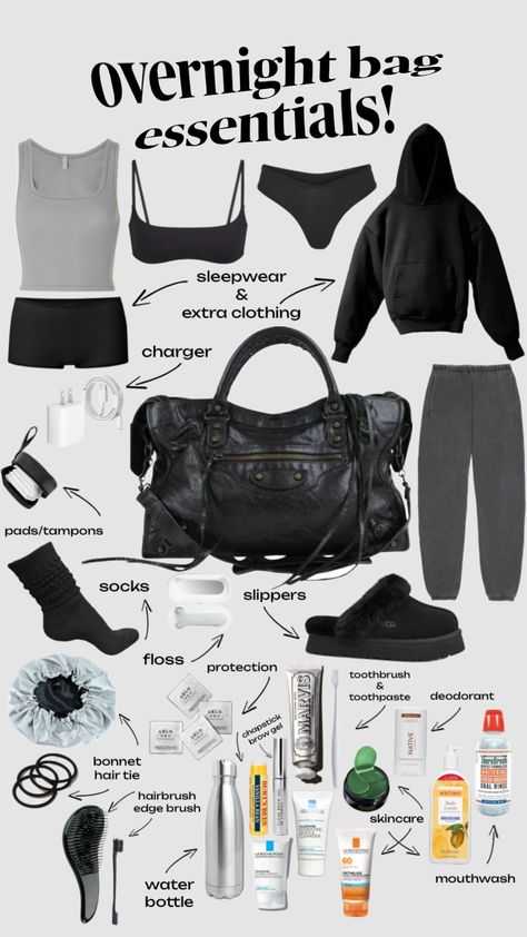 Discover must-have travel essentials Inspo and tips for your next trip. Stay organized, comfortable, and ready with our expert advice. Overnight Bag Essentials, Everyday Bag Essentials, School Bag Essentials, Travel Bag Essentials, Inside My Bag, Packing Essentials, Purse Essentials, Handbag Essentials, Sac Week End