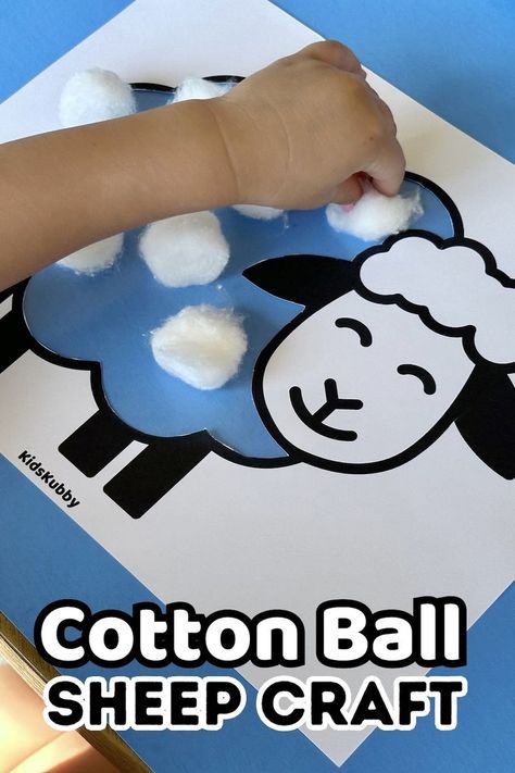 Contact paper is the world's best craft supply! Using this amazing mess free technique, you can make fluffy adorable sheep out of contact paper and cotton balls. Such a fun craft idea for kids. Making Sheep With Cotton Balls, Sheep Crafts For Preschoolers, Sheep Activities For Preschool, Sheep Crafts For Kids, Cotton Ball Sheep, Halloween Mummy Dogs, Cotton Ball Crafts, Learning About Animals, Sheep Craft