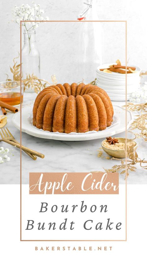 If the Fall season could have a favorite bake, it would definitely be this Spiced Apple Cider Bourbon Bundt Cake! A super simple dump cake infused with warming spices, apple cider, a splash of bourbon, and sweetened entirely with brown sugar. It’s everything you love about Fall, but baked into a delicious bundt! Apple Bourbon Bundt Cake, Bourbon Apple Cider Cake, Apple Pie Bundt Cake, Bourbon Bundt Cake, Bourbon Cake Recipe, Apple Cider Bourbon, Bourbon Cake, Bourbon Apple Cider, Apple Bourbon