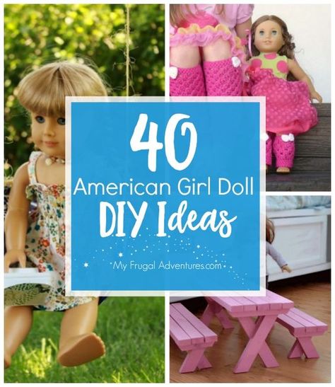 American Girl Doll DIY Ideas - My Frugal Adventures Diy My Life Doll Accessories, Our Generation Doll Diy, Our Generation Doll Accessories Diy, Diy Sleeping Bag, Diy Clothes Hangers, American Girl Doll Hairstyles, American Girl Diy, American Girl Doll Diy, Diy Tutu