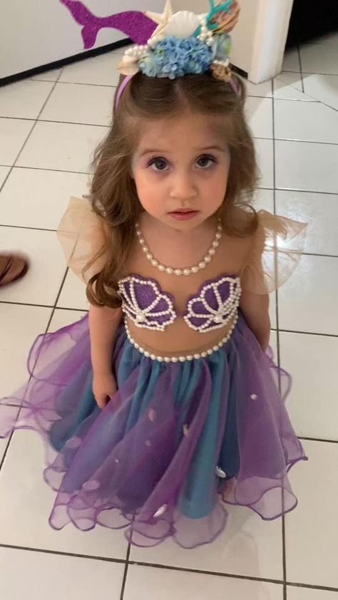 Mermaid Dress For Kids, Little Mermaid Dress, Mermaid Birthday Outfit, Mermaid Birthday Party Decorations, Mermaid Theme Birthday Party, Boho Flower Girl, Mermaid Party Decorations, Ivory Flower Girl, Mermaid Theme Party