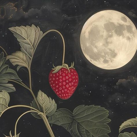 Strawberry Full Moon, Strawberry Tattoo, Witchy Things, Embrace Change, Summer Solstice, Stonehenge, All Around The World, Full Moon, Universe