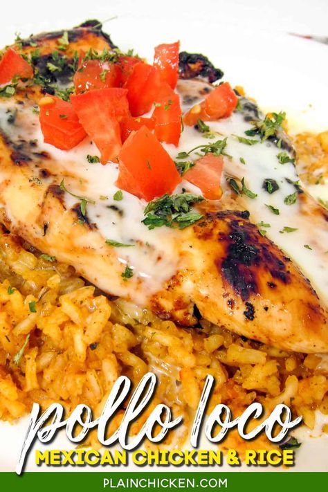 Polo Loco Chicken And Rice, Polo Loco Chicken Recipe Easy, Polo Loco Recipe, Mexican Chicken Rice Recipes, Polo Loco Mexican Chicken And Rice, Pollo Chicken Mexican, Mexican Pollo Loco Chicken Recipe, Polo Loco Mexican Chicken, Polo Con Queso Recipe