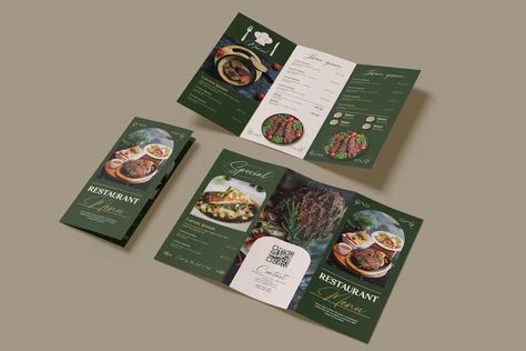 Restaurant Menu Trifold Brochure, Print Templates ft. foodmenu & food - Envato Elements Food Brochure Design, Menu Trifold, Grocery Store Ads, Restaurant Brochures, Brochure Food, Brochure Design Layouts, Brochure Print, Store Ads, Design Layouts