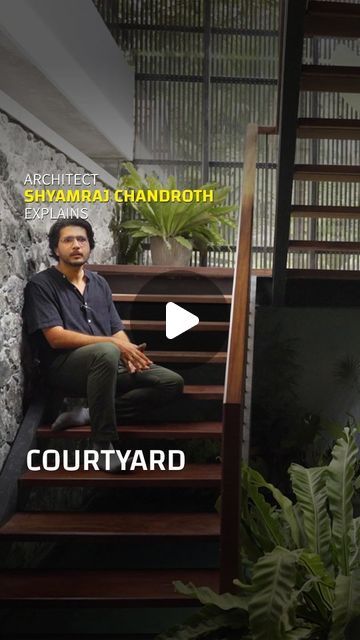 Buildofy on Instagram: "The concept of a courtyard allows access to the heart of a house through sliding doors. It connects nature, including trees, plants, rain, sunlight, and water elements, preserving the environment.  You can contact the Principal Architect Shyam Raj Chandroth (@ar.shyamraj) from 7th Hue Architecture Studio by visiting the link mentioned in the bio.  #architecture #indianarchitecture #courtyard #wood #landscape #garden #lightandshadow #southindian #kerala #film #documentary #tropical #thrissur #home #architect #project #green #plants #tree #nature #roof #architecturestudent #homedecor #indianarchitecturedocumentary #reelitfeelit #rain #sun #sunlight #skylight #buildofy" Buildofy Homes, Bio Architecture, Architect Project, Kerala Architecture, Wood Landscape, Home Architect, Landscape Garden, Indian Architecture, Architecture Studio