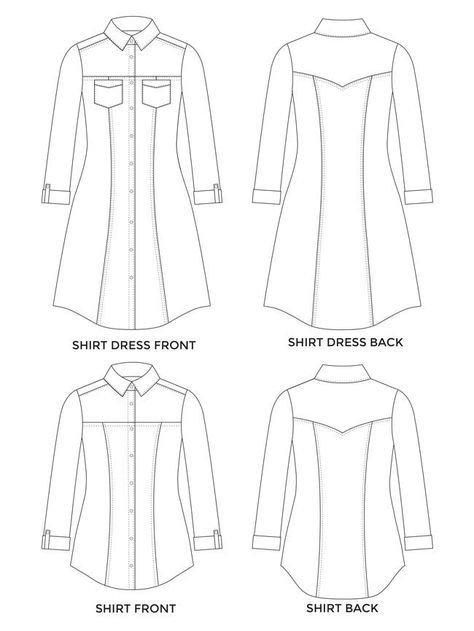 Rosa shirt + dress sewing pattern - Tilly and the Buttons Dress Sewing Patterns Easy, Dress Shirt Pattern, Shirt Dress Pattern, Tilly And The Buttons, Gorgeous Clothes, Stylish Shirt, Dress Sewing Pattern, Dress Sewing, Handmade Dresses