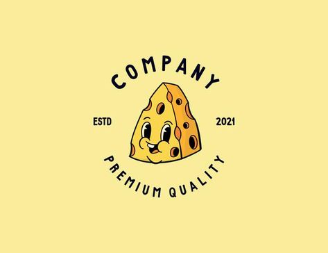 Nachos Logo Design, Cheese Character Design, Retro Coffee Logo, Retro Food Logo, Cheese Logo Design, Cheese Character, Cheese Logo, Character Logo Design, Food Character