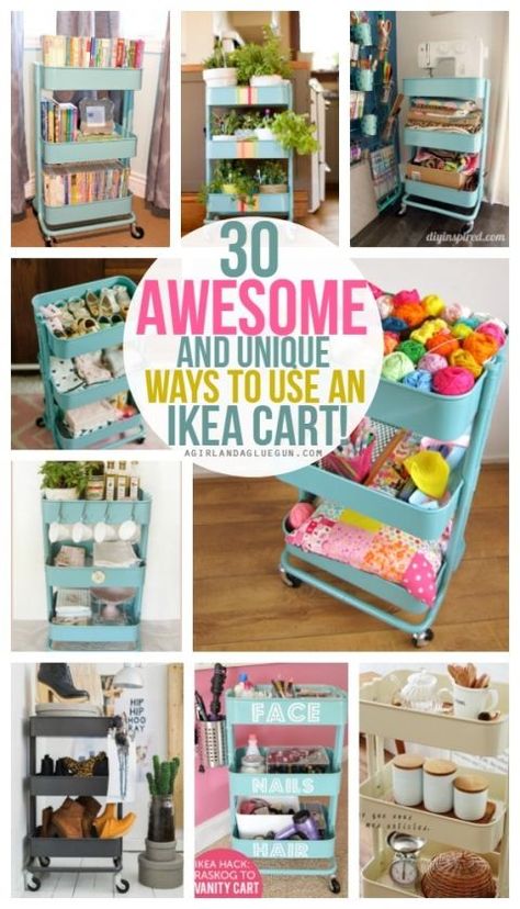 30 awesome and unique ways to use an Ikea raskog utility cart Vanity Cart, Raskog Ikea, Ikea Raskog Cart, Raskog Cart, Ikea Cart, Ikea Raskog, Craft Cart, Zen Gardens, Trendy Office