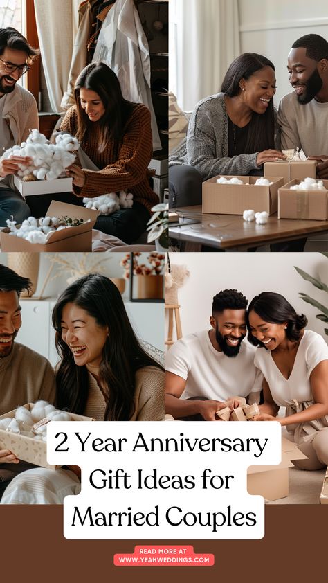 A happy couple celebrating their 2-year anniversary, unboxing thoughtful gifts together. The scene captures the joy and love shared as they explore personalized keepsakes and cotton-themed presents, symbolizing their special milestone. 2 Year Anniversary Gifts For Him Cotton, 2nd Year Anniversary Gifts For Him, 2 Year Anniversary Gifts For Her, 2 Year Anniversary Ideas, Gift Ideas For Married Couples, 2nd Anniversary Gift Ideas, 2 Year Anniversary Gifts For Him, Ideas For Married Couples, Second Year Anniversary Gift