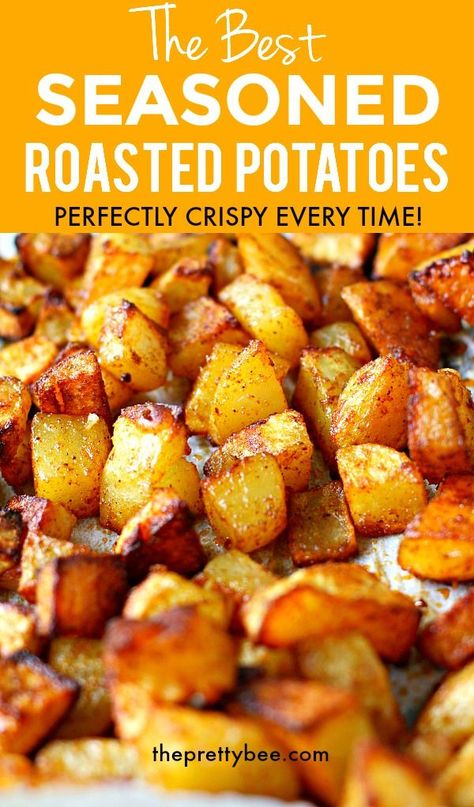 Season Roasted Potatoes, Best Potato Seasoning, Baked Potato Pieces In Oven, Paprika Roasted Potatoes, Paprika Potatoes Oven, Quick Oven Roasted Potatoes, Best Roasted Potato Recipes, Oven Baked Golden Potatoes, Roasted Potatoes For Breakfast