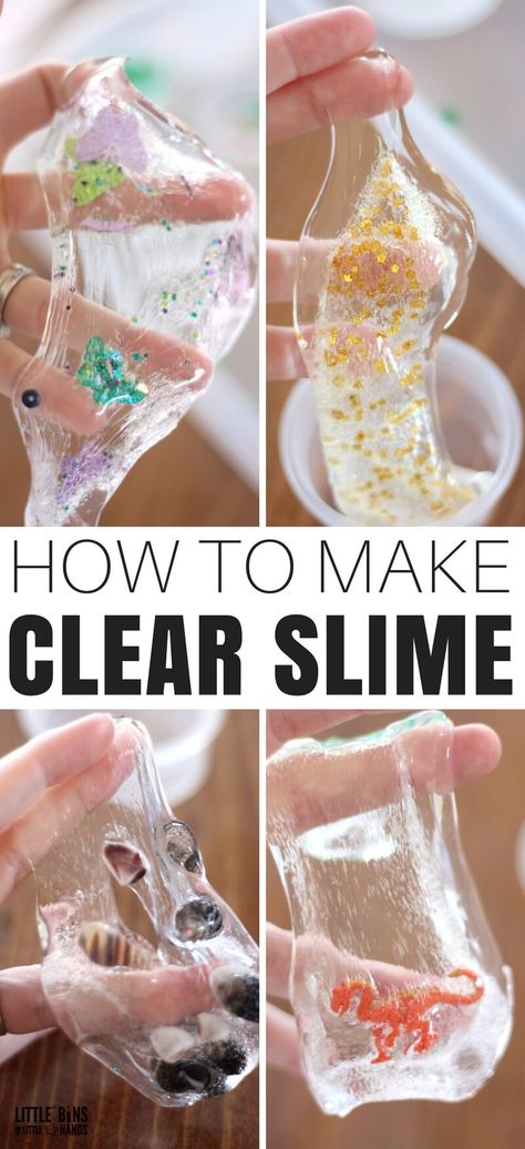 Long Lasting Slime Recipe, Science Party Food, Glue Recipe, Clear Things, Clear Glue Slime, Tactile Sensory, Glue Slime, Borax Powder, Galaxy Slime