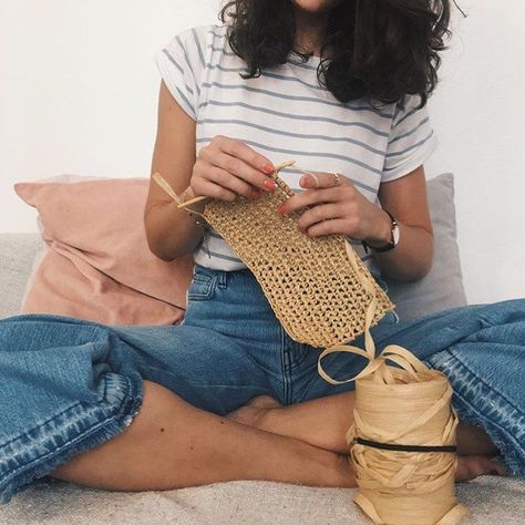 How To Work With Ra-Ra Raffia Yarn - Wool and the Gang Blog Desert Palm, Raffia Crochet, Wool And The Gang, Work Flats, Le Crochet, How To Work, Knitting Inspiration, Crochet Yarn, To Work