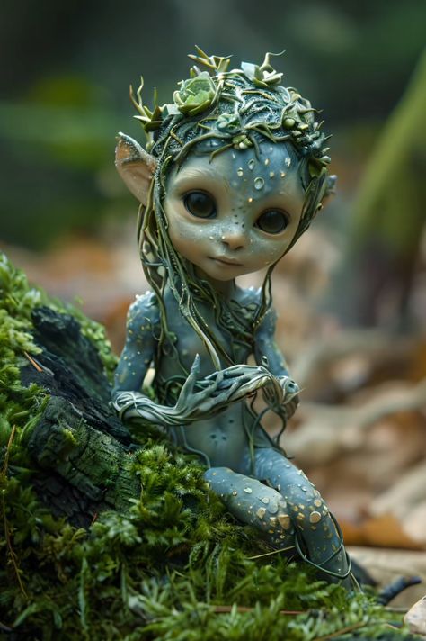 Makeup Ideas For Summer, Fae Creatures, Tiktok Selfie, Fairytale Creatures, Art Mushroom, Pretty Eye Makeup, Pixie Fairy, Fairy Art Dolls, Mushroom Fairy