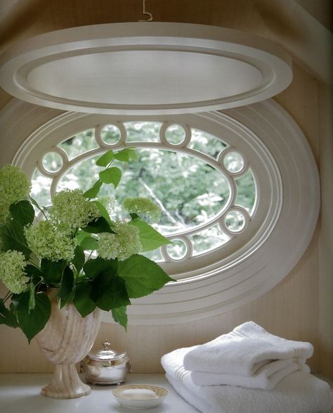 Fabulous Window Oval Window, Attic Renovation, Attic Remodel, Attic Bedroom, Beautiful Windows, White Cottage, Window Dressings, Through The Window, Diy Inspiration