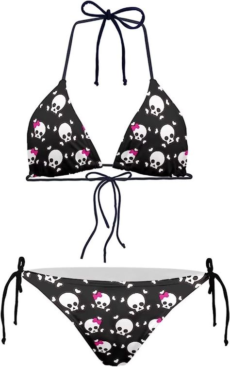 Amazon.com: JEOCODY Skull Bikini Push Up High Waisted Leave Bikini Sets for Women Gothic Women's Triangle Bikini Floral String Bikini Set Two Piece Swimsuit Bathing Suits : Clothing, Shoes & Jewelry Triangle Swimsuit, Suits Clothing, Two Piece Swimsuit, String Bikinis, Push Up, Bathing Suits, High Waist, Two Piece, Shoe Jewelry