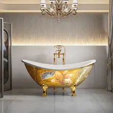 Fanwin luxury acrylic fiberglass cast iron bath tub bathtubs bathroom soaking freestanding gold clawfoot bathtub Bathtub Luxury, Cast Iron Bath, Cast Iron Bathtub, Freestanding Bath, Luxury Interiors, Bathtubs, Free Standing Bath, Bath Tub, Clawfoot Bathtub