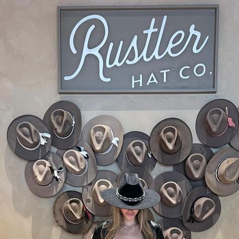 Caitie Winters on Instagram: "I’m a Rustler baby 🤠 The custom hat making experience at @rustlerhatco is truly iconic Fit details… Hat @rustlerhatco Cowboy boots @amazon — link in bio Rings @ysl @chromeheartsofficial @hm Trench @zara Necklace and top @forever21 Pants @asos Belt @topshop #nashville #westernfashion #whattowear #cowboyboots #forever21xme #influencer #westerngothic #westernaesthetic" Rustler Hat Co, Boots Amazon, Western Gothic, Zara Necklace, Amazon Link, Western Aesthetic, Fit Details, Custom Hats, Hat Making