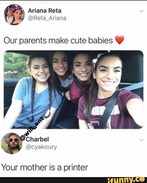 Our parents make cute babies * Your mother is a printer – popular memes on the site iFunny.co #animals #animalsnature #textpost #mom #print #face #our #parents #make #cute #babies #your #mother #printer #pic Jenaka Kelakar, Funny Af Memes, Funny Af, 웃긴 사진, Crazy Funny Memes, Komik Internet Fenomenleri, Really Funny Memes, Really Funny Pictures, Laughing So Hard