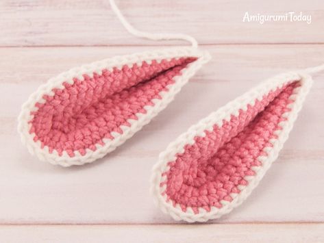 Bunny Ear Headphones, Crochet Ears Amigurumi, How To Make Bunny Ears, How To Crochet Bunny Ears, Crochet Bunny Ears Pattern, Bunny Ears Crochet, Easter Bunny Basket Crochet, Crochet Bunny Ears, Crochet Ears