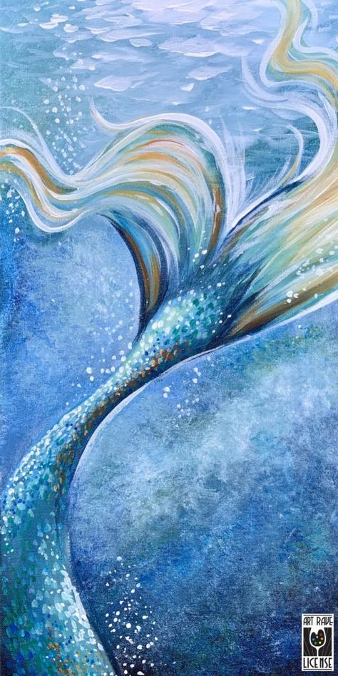 Mermaid Abstract Painting, Sea Animals Painting Acrylic, Underwater Mermaid Painting, Under The Sea Oil Painting, Whimsical Ocean Art, How To Paint Under The Sea, Under The Sea Mural Painting, Under The Sea Acrylic Painting, Under Water Painting Ideas