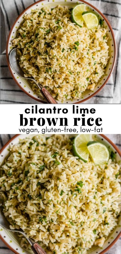 Rice Based Meal Prep, Brown Rice Cilantro Lime, Cilantro Brown Rice Recipes, Healthy Brown Rice Recipes Clean Eating, Dishes With Brown Rice, Cilantro Lime Brown Rice And Quinoa, Tasty Brown Rice, Healthy Cilantro Lime Rice, Meal Prep Brown Rice