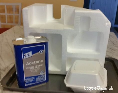 I love to upcycle and reuse old stuff but I get particulary excited when I find new ways to use trash that I have previously not been able to upcycle. One of th… Styrofoam Cube Crafts, Styrofoam Upcycle Ideas, Styrofoam Recycling Ideas, Styrofoam Cooler Upcycle, Repurpose Styrofoam, Shaping Styrofoam, Recycle Repurpose Diy, Styrofoam Recycling, Styrofoam Sculpture