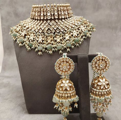 instagram: @azotiique #jewelry #indianwedding #indianbride #indiandesignerwear #indian #jewelry #earrings #aesthetic #choker #bridal #indianweddingblog #earrings Wedding Jewelry For Bride Indian, Indian Bride Jewelry Set, Bridal Jewellery Set Weddings, Indian Wedding Jewelry Sets Brides, Bridal Jwellery Design Indian Jewelry, Wedding Jewelry Sets Bridal Jewellery Brides, Kundan Jewellery Bridal Wedding Bride, Bride Jewellery Indian, Bridal Jewellery Indian Kundan