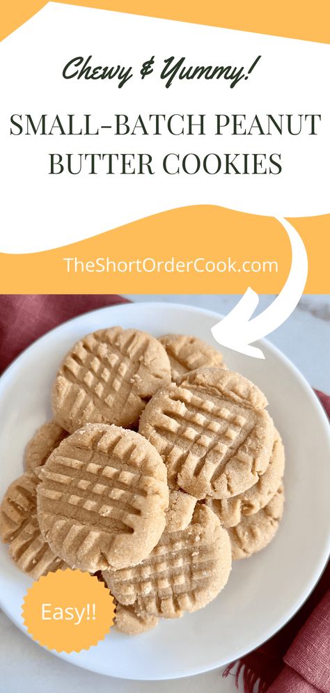 Small-Batch Peanut Butter Cookies - The Short Order Cook Small Batch Of Peanut Butter Cookies, Small Batch Peanut Butter Cookies, Cookies To Bake, Soft Chewy Cookies, Small Batch Cookies, Butter Cookie Recipe, Small Batch Baking, Cream Puff Recipe, Brown Sugar Cookies