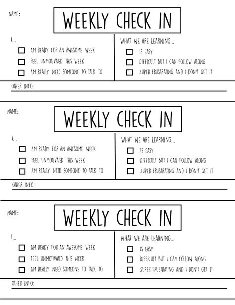 Check In Questions For Students, Check Ins For Students, Student Check In Ideas, Sel Check In For Students, Student Check In, Monday Check In, Check In Check Out Forms Elementary, Check In Check Out, Daily Check In For Students