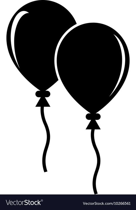 Balloon Icon Royalty Free Vector Image - VectorStock Balloon Svg Free, Balloon Vector, Baby Flash Cards, Disney Silhouette Art, Balloon Silhouette, Disney Silhouette, High Contrast Images, Balloon Illustration, Baby Silhouette