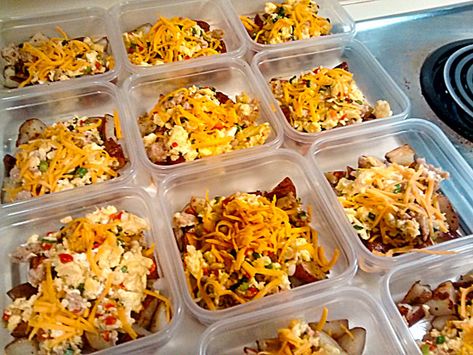 Bulk Breakfast Ideas, Freezer Breakfast Bowls, Bulk Breakfast, Premade Breakfast, Cooking In Bulk, Breakfast Ideas With Eggs, Ideas With Eggs, Freezable Breakfast, Freezer Breakfast Meals