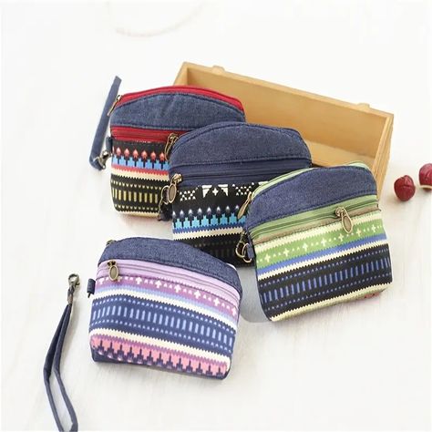 Fashion Canvas Coin Purse Stylish Small Storage Bag For Keys Lipsticks With Wristlet | 90 Days Buyer Protection | Temu Bags To Sew, Fabric Coin Purse, Coin Purse Pattern, Acrylic Bag, Purse Essentials, Small Coin Purse, Stylish Purse, Handbag Outfit, Flower Leaves